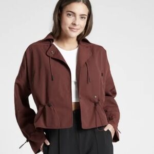Athleta Acadia Jacket Cognac Brown